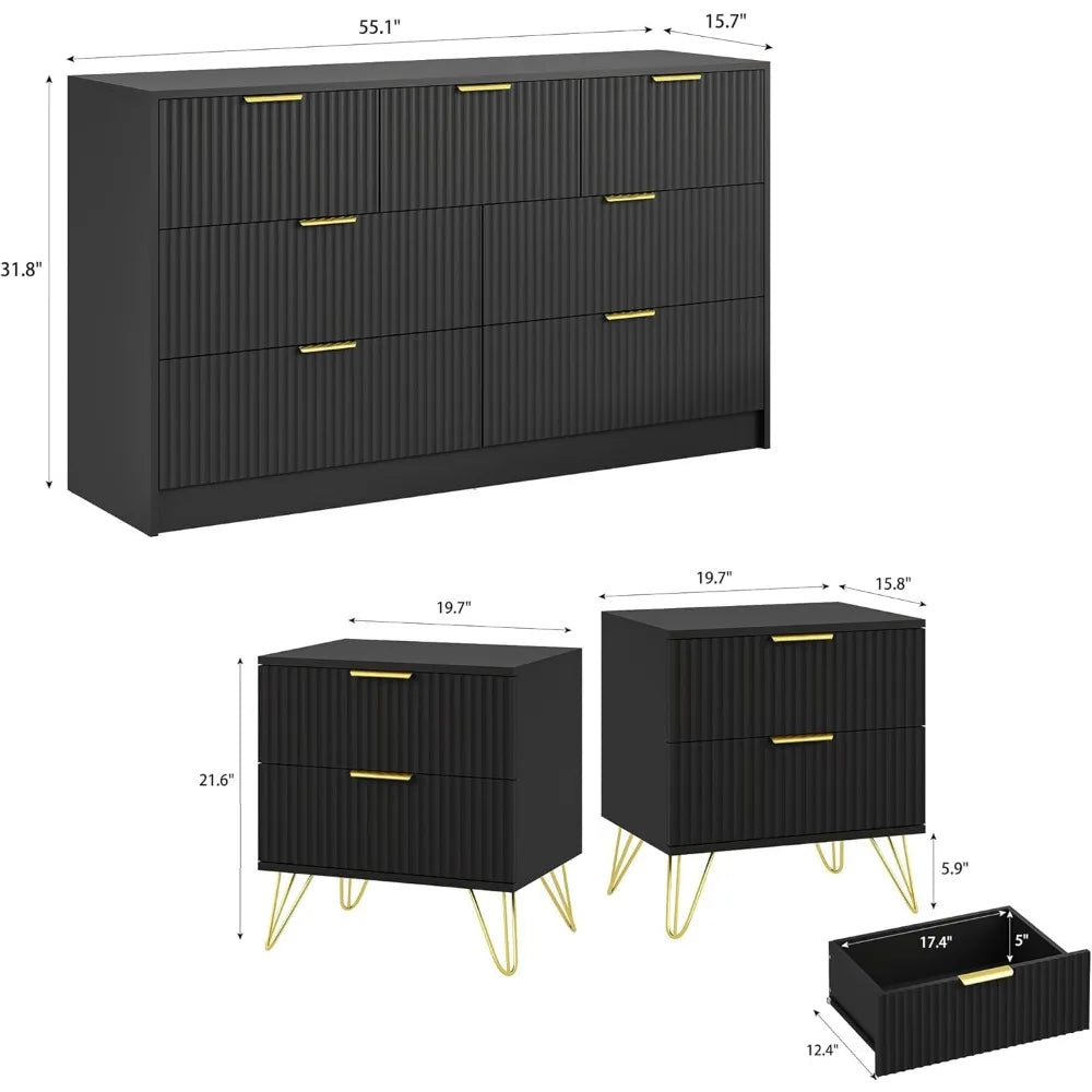 RBXC 7 Drawer Dresser and Nightstand Set