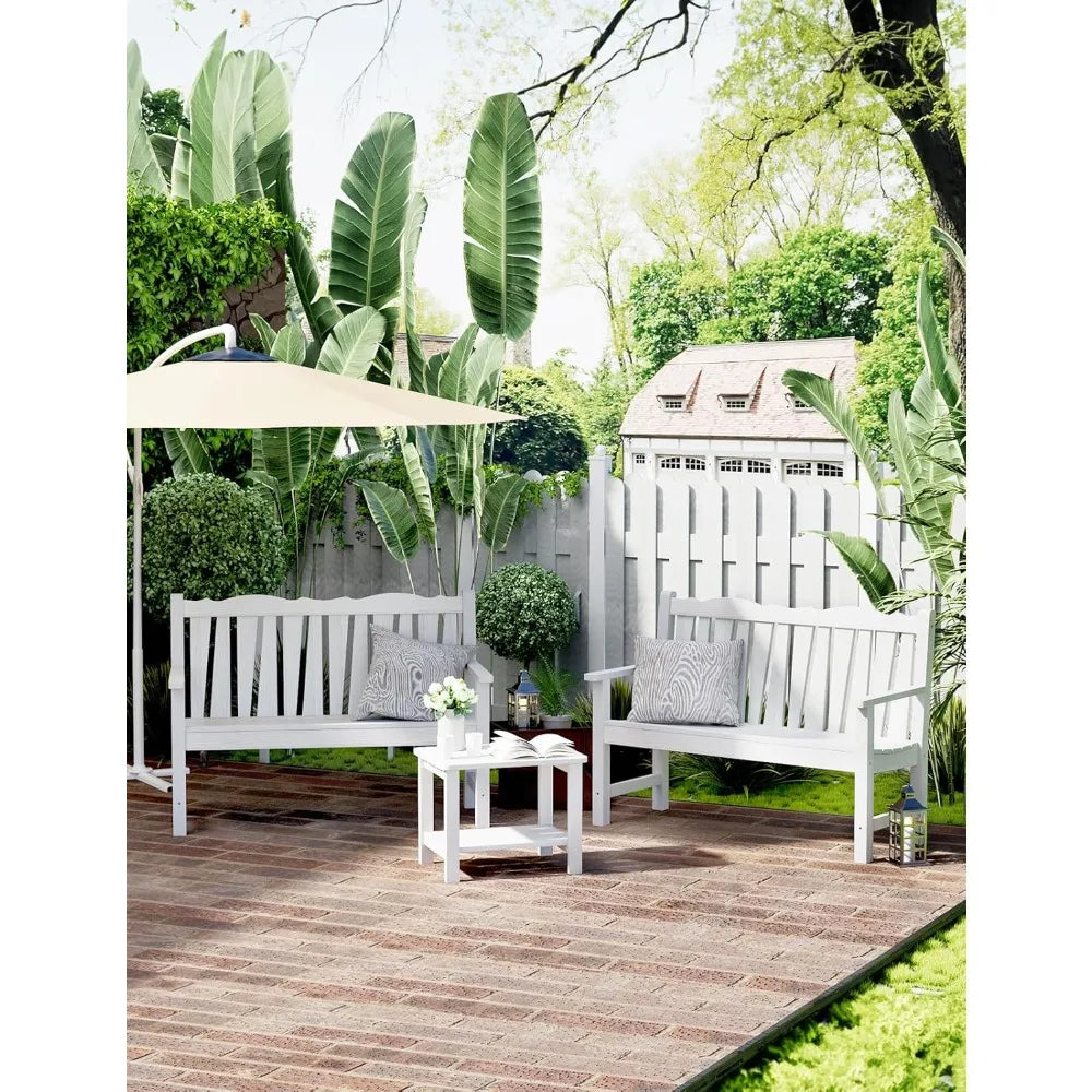 DAFIFY Outdoor Bench Set of 2 Weatherproof Garden Benches