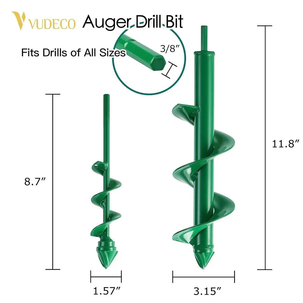 Garden Auger Drill Bit Set 2 Pack Bulb Planter Tool