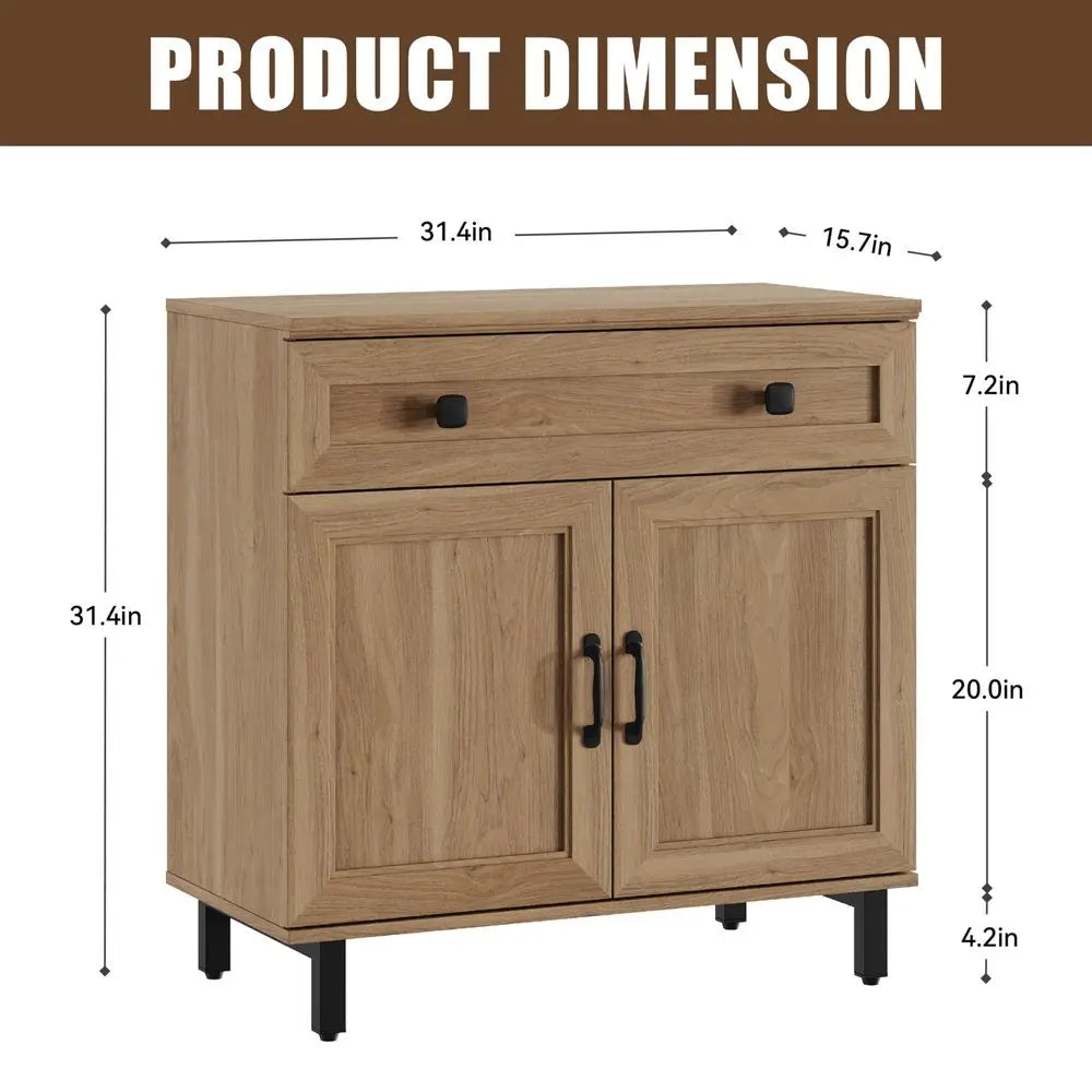 Modern 3-In-1 Buffet Cabinet With Doors And Drawers Coffee Bar