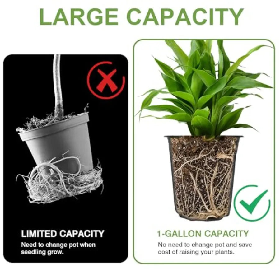 100 Pack Plastic Nursery Pots For Plants And Seedlings