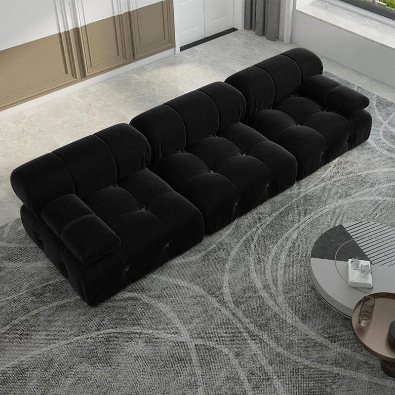 Sdorens Velvet Minimalist Modular Sectional Sofa Convertible for Living Room