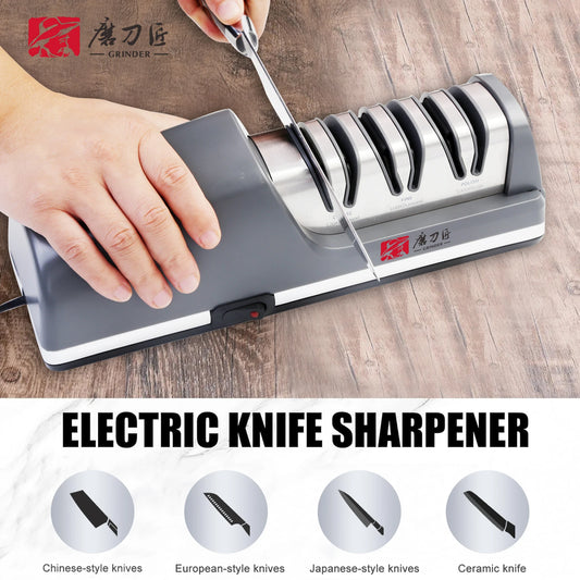 TAIDEACE Electric Knife Sharpener Three Speed Diamond Heads For All Knives