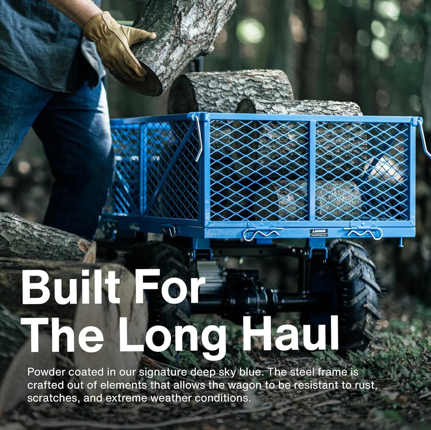 Landworks AGM Electric Utility Cart - 500W Lead-Acid Battery-Powered Power Wagon, 500 lbs Load Capacity & 1000 lbs Towing, Heavy