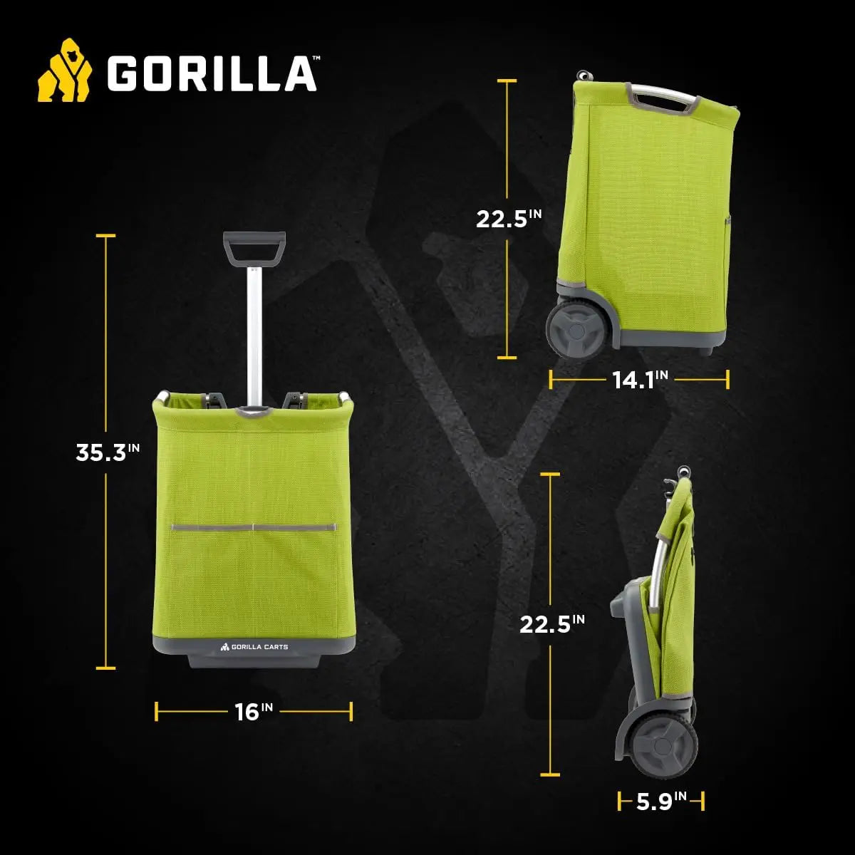 Collapsible Garden Cart 150-Pound Capacity Lightweight Aluminum Folds Flat