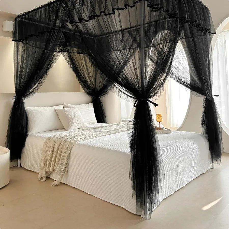 Guangdong Bed Canopy Netting 4 Corner Ruffle Mosquito Net