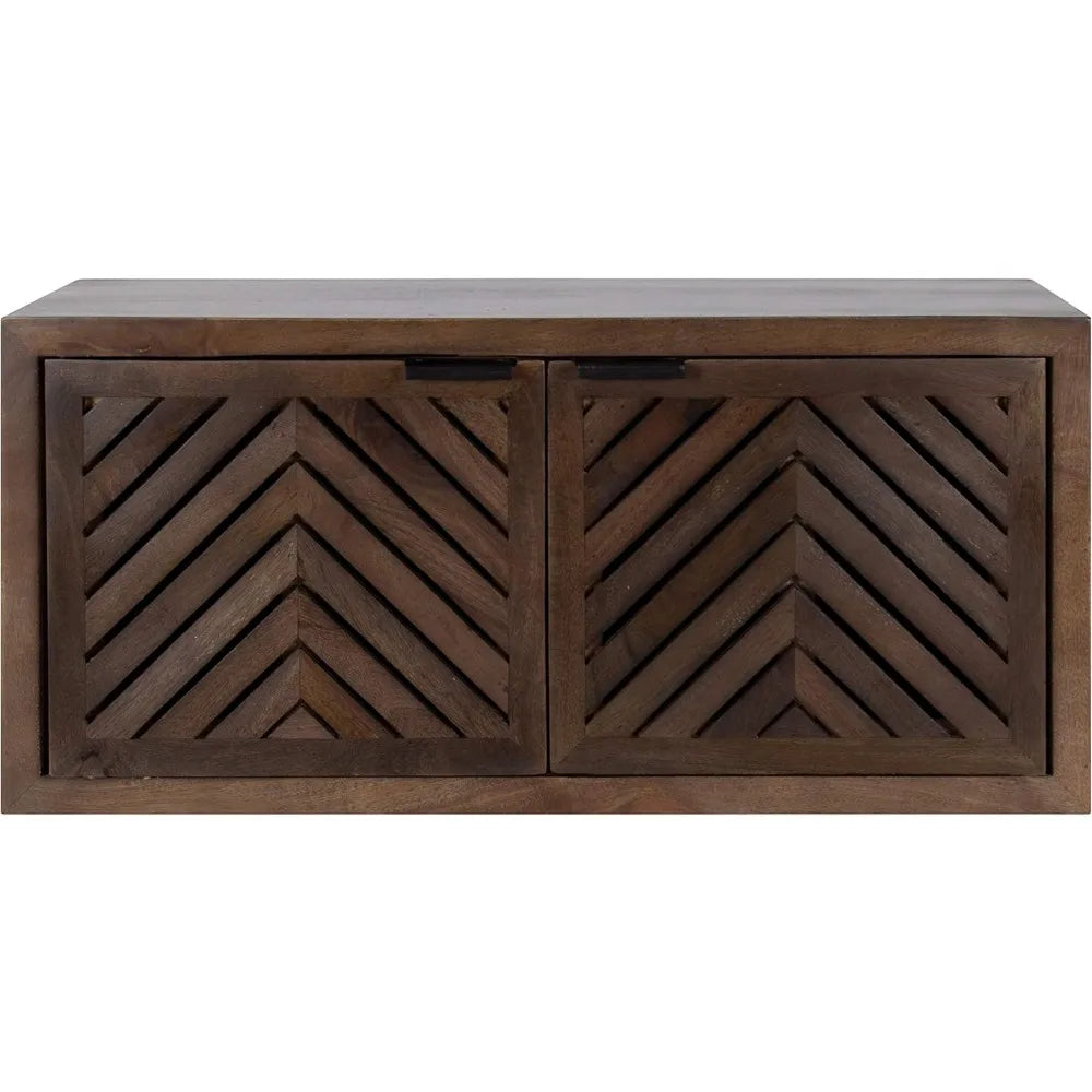 Coastal Style Two Door Wall Cabinet Decorative Storage