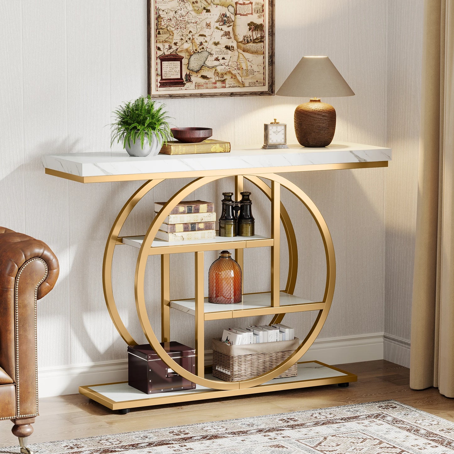 Tribesigns Four Tier Console Table For Entryway With Storage