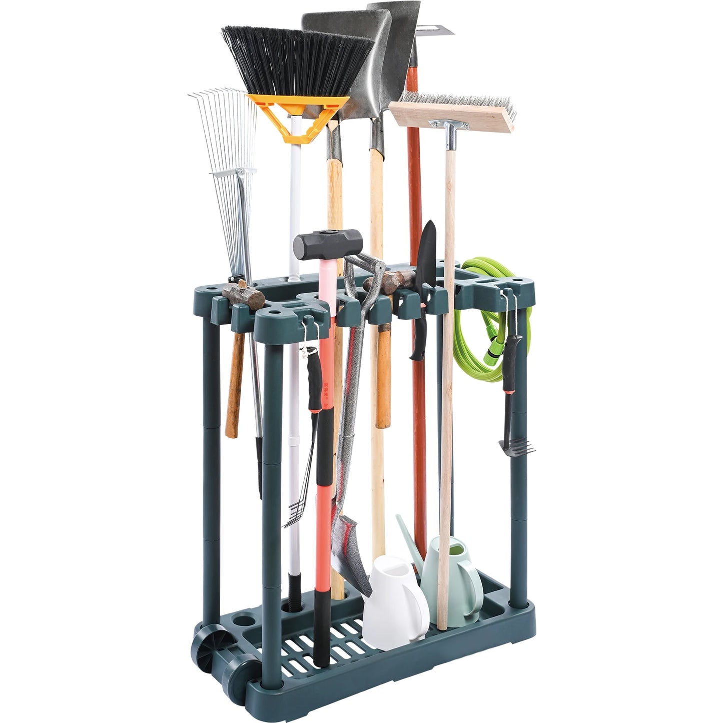SucceBuy 10 Slot Yard Garden Tool Organizer Tower Rack