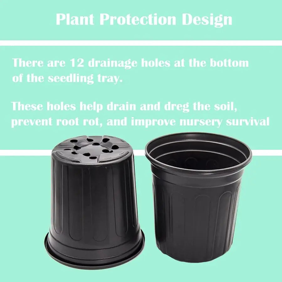 100Pack 1 Gallon Flexible Flower Plant Nursery Pots, Plastic Plant Pots with Drainage Holes,Garden Flower Pots for Succulents, S