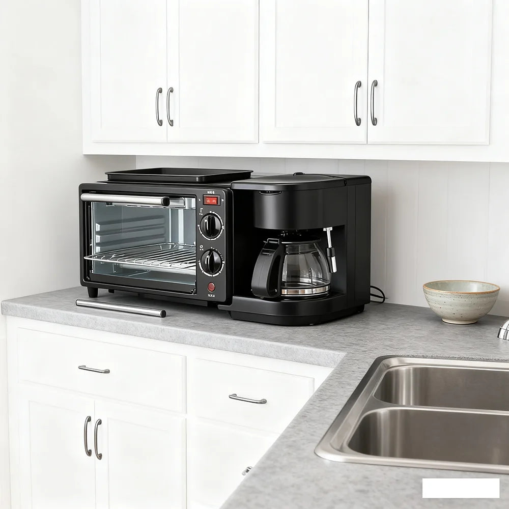 Amerzis 3 In 1 Breakfast Sandwich Toaster Coffee Machine