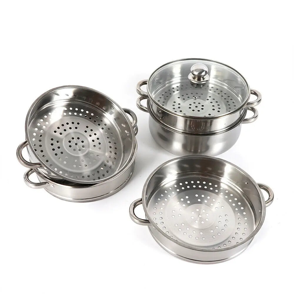 Five Tier Stainless Steel Steamer Pot for Cooking Vegetables