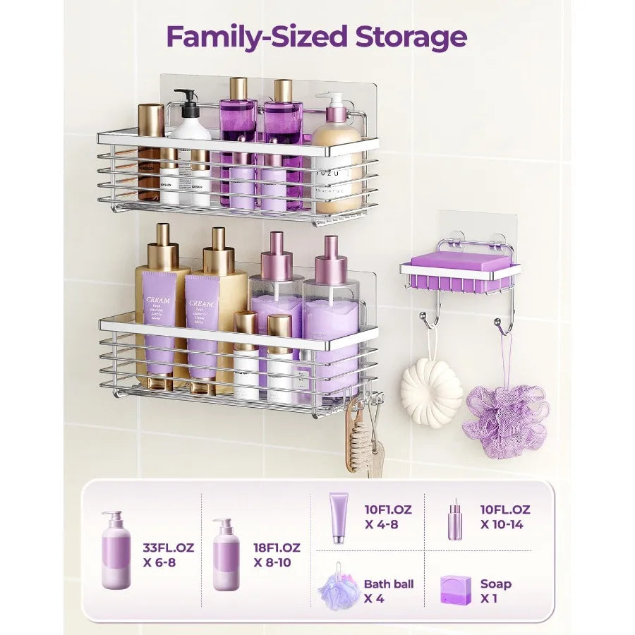 Hign-concerned Stainless Steel Shower Caddy Wall Mounted