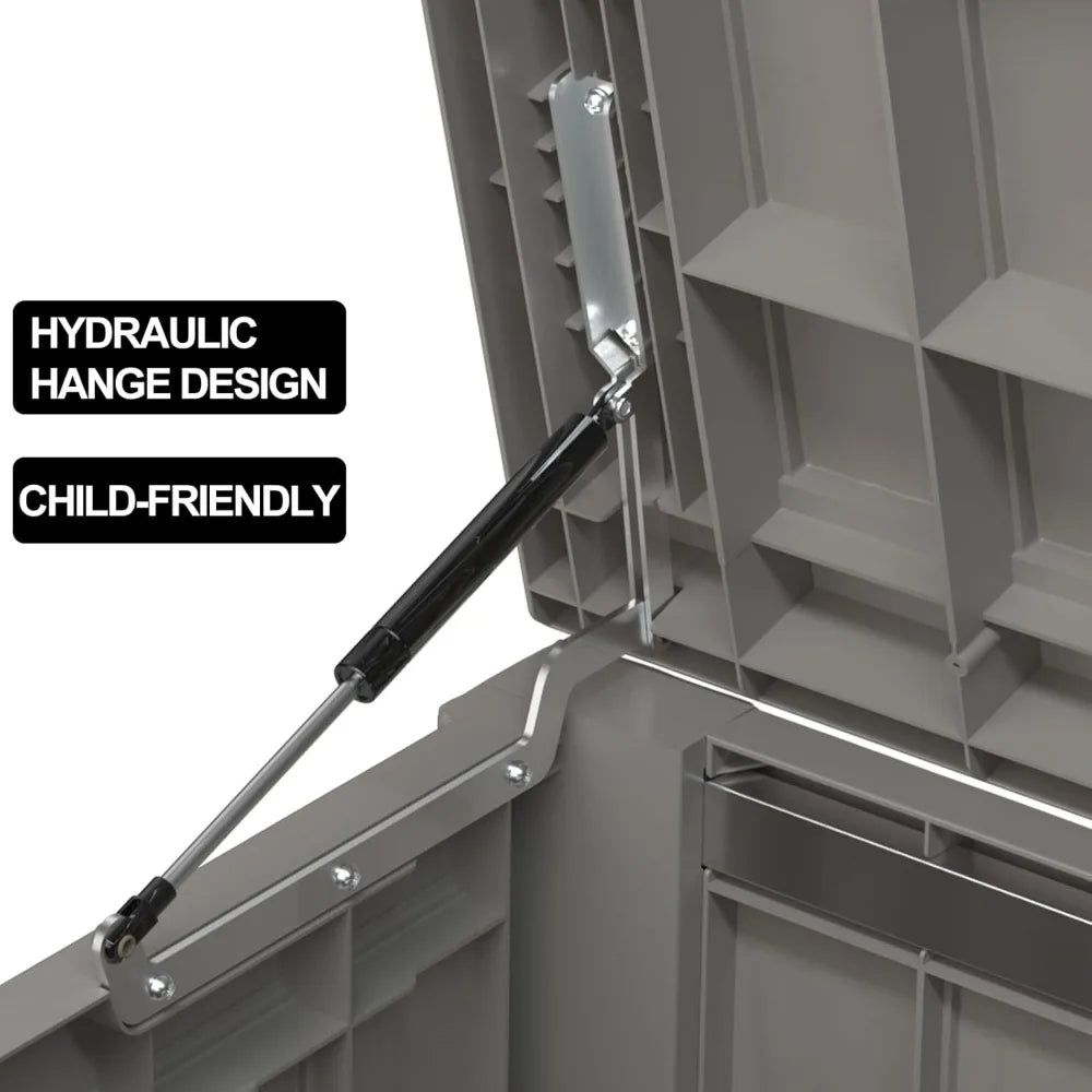 XMSJ Resin Deck Storage Box Lockable Outdoor Patio Chest