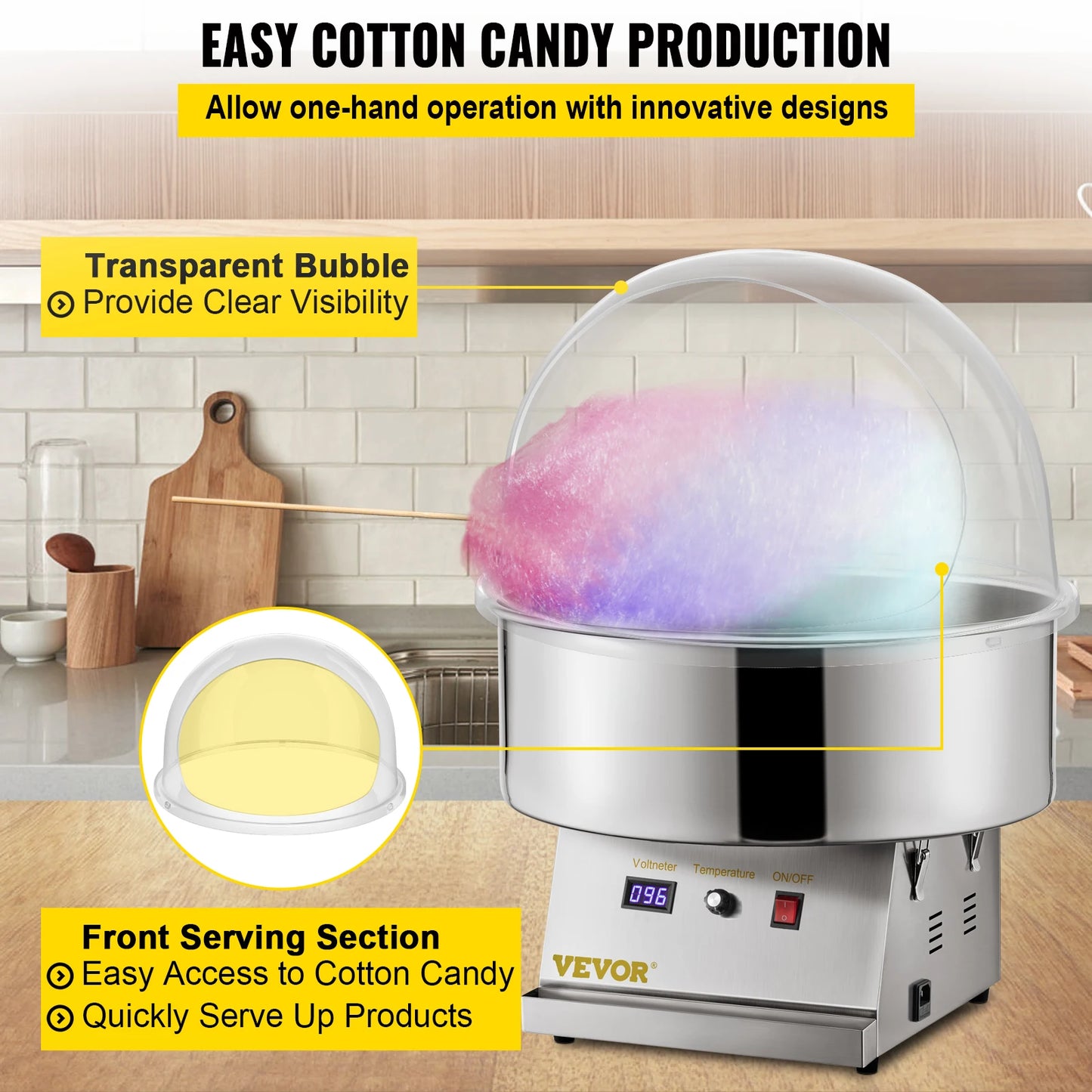 VEVOR Cotton Candy Machine Cover Bubble Shield Dome