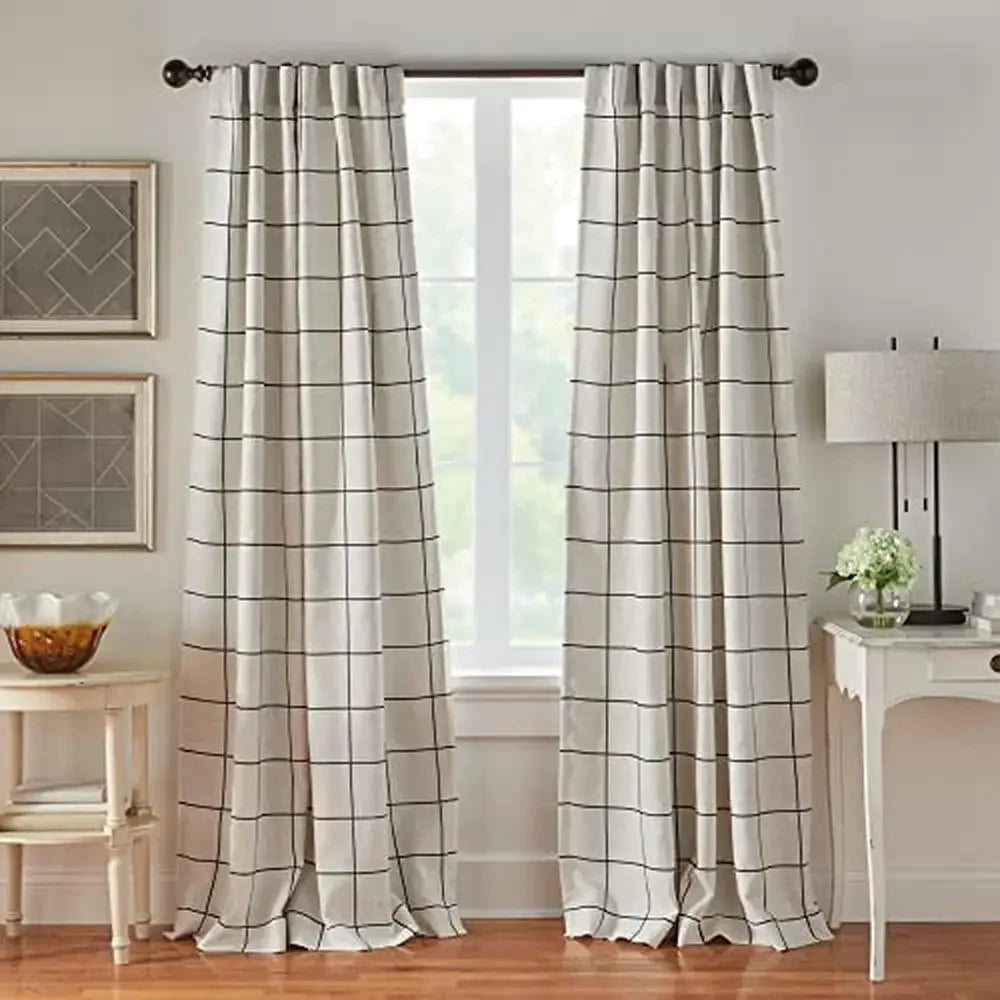 XMSJCN Brighton Plaid Blackout Curtain Farmhouse Panel