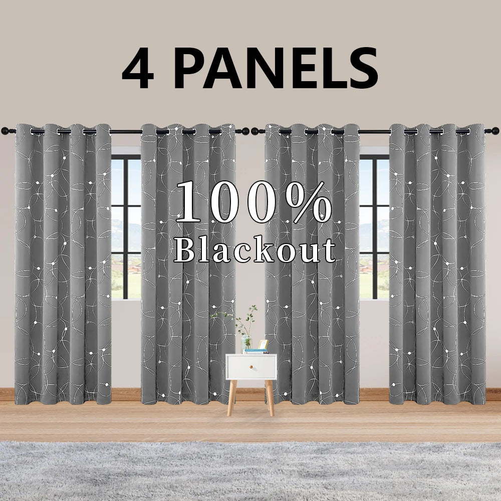 Zhejiang Blackout Curtains 4 Pack Grommet Thermal Darkening