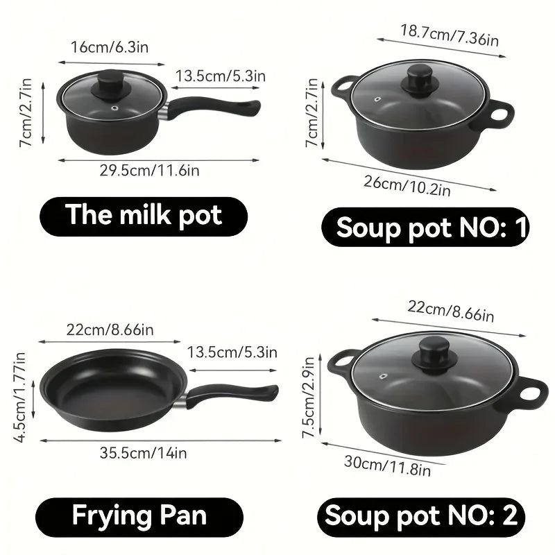 AEHOME Nonstick Stainless Steel Cookware Set With Pots And Pan