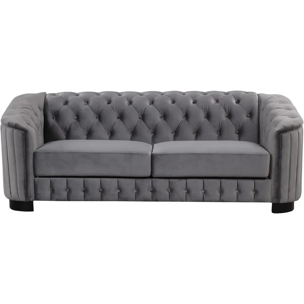 DAFIFY Velvet Chesterfield Sofa Modern 3 Seat Tufted