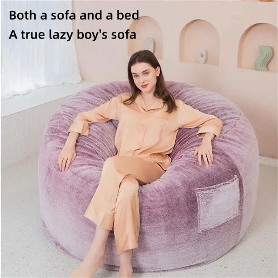 7 Foot Giant Comfy Bean Bag Bed With Fluffy Surface And 3D Shaping For Living Room Lounge Sofa Floor Chair