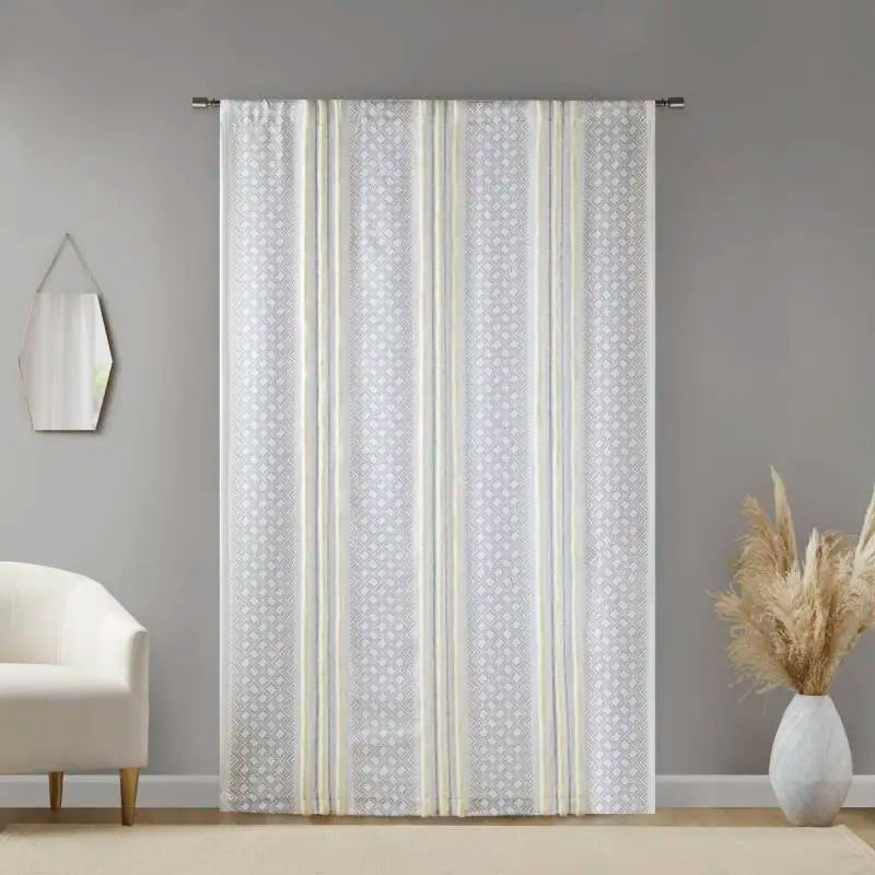 Hign-concerned Curtain Panels Tufted Stripe Poly 2-Pack