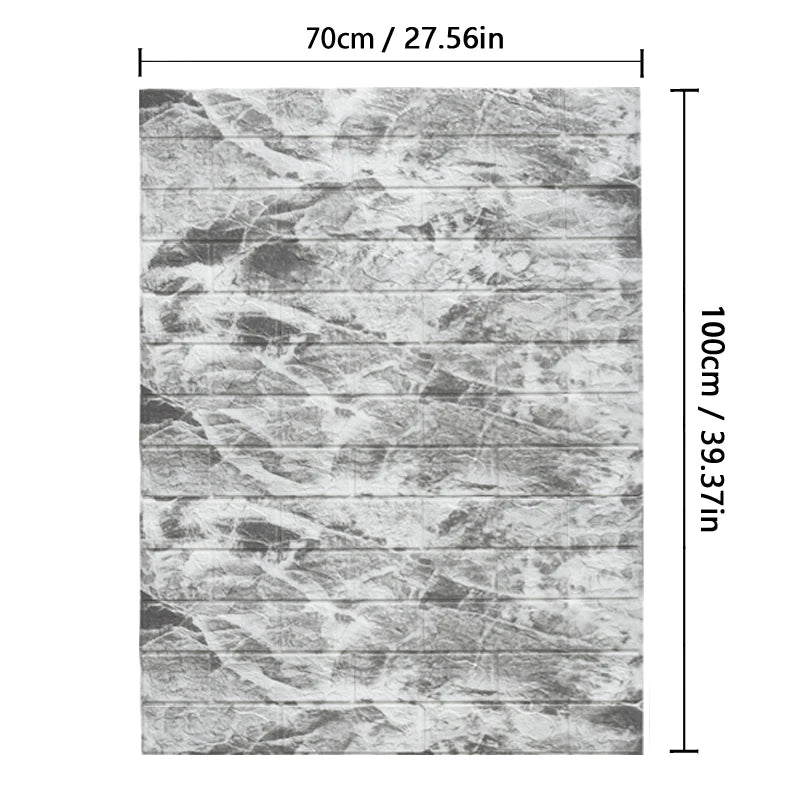 High-concerned 3D Brick Pattern Wall Panels Wallpaper Waterproof DIY