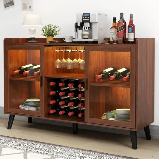 Guangbai Wine Bar Cabinet With Led Light And Glass Rack
