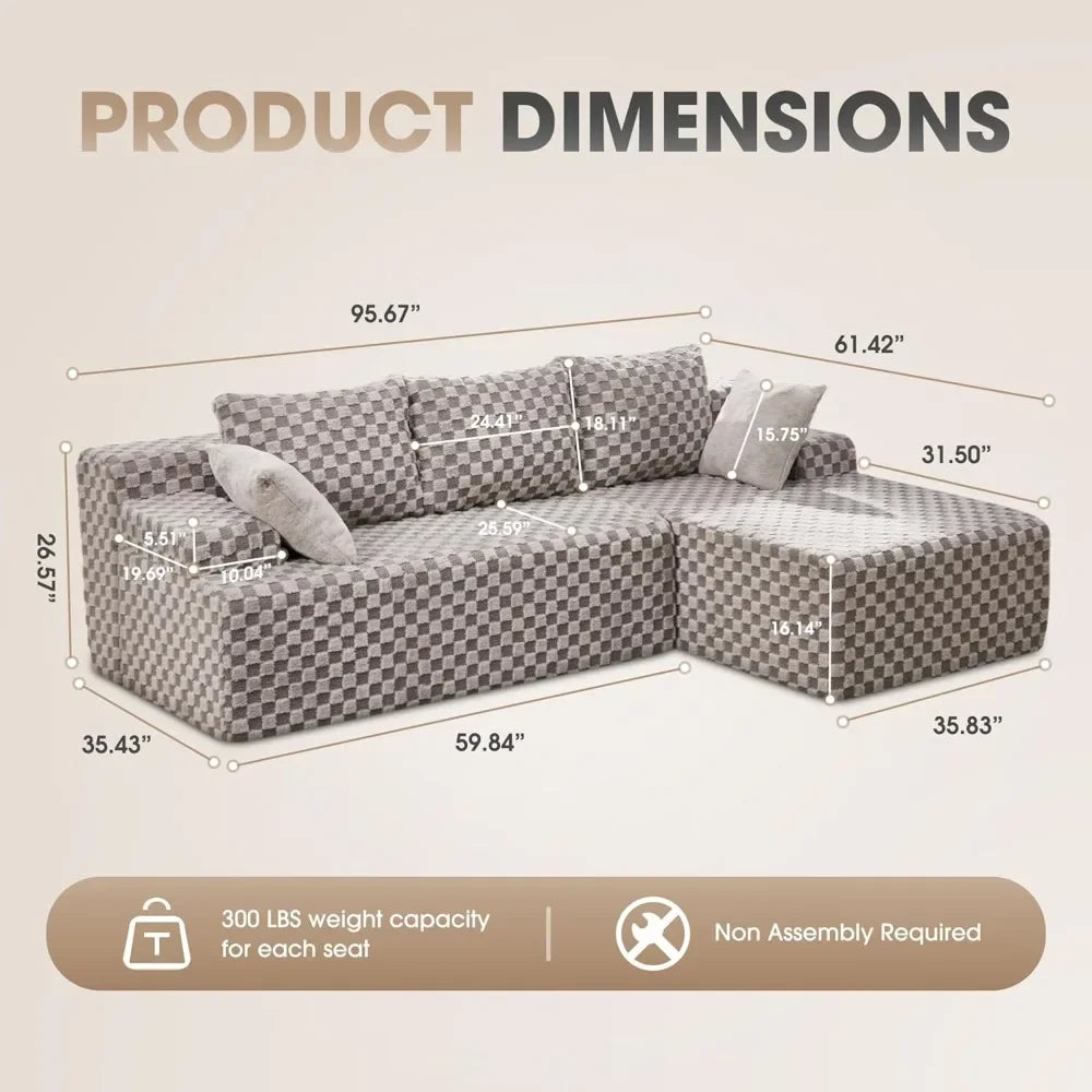 Combination Modular L Shaped Sectional Sofa Memory Foam
