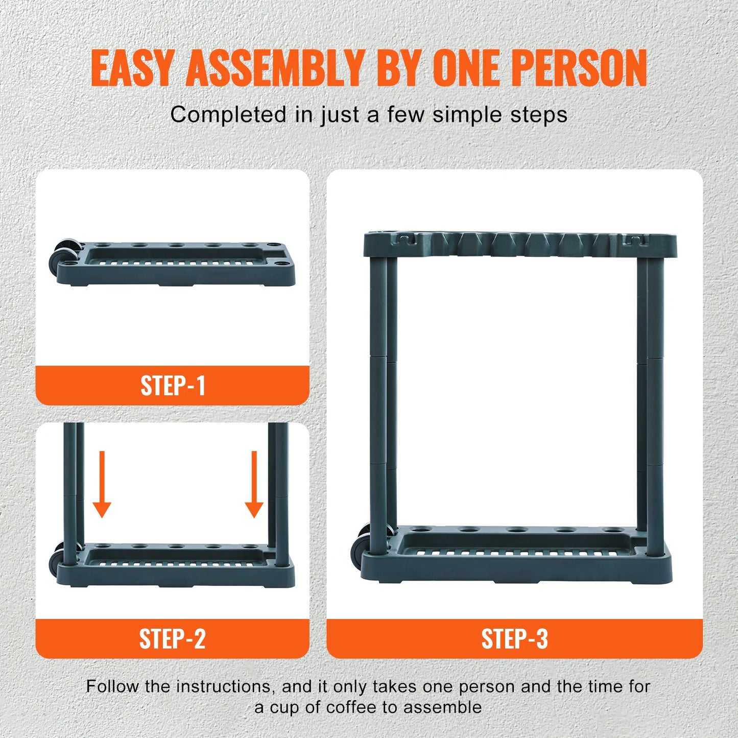 SucceBuy 10 Slot Yard Garden Tool Organizer Tower Rack