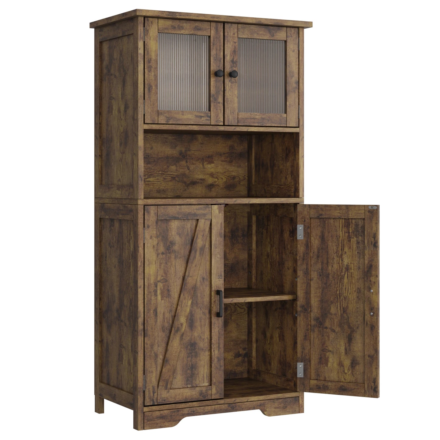 HobbyLane Free Standing Kitchen Cabinet Pantry With Four Doors