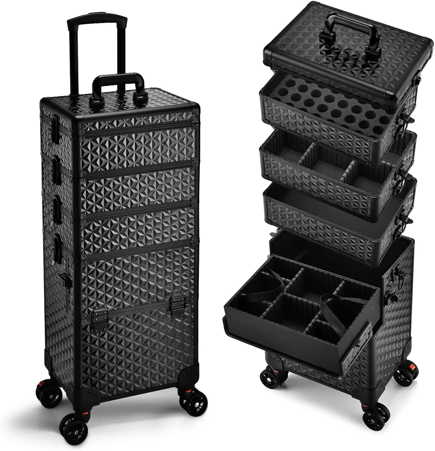 MaxuleneCN Professional Makeup Train Case On Wheels