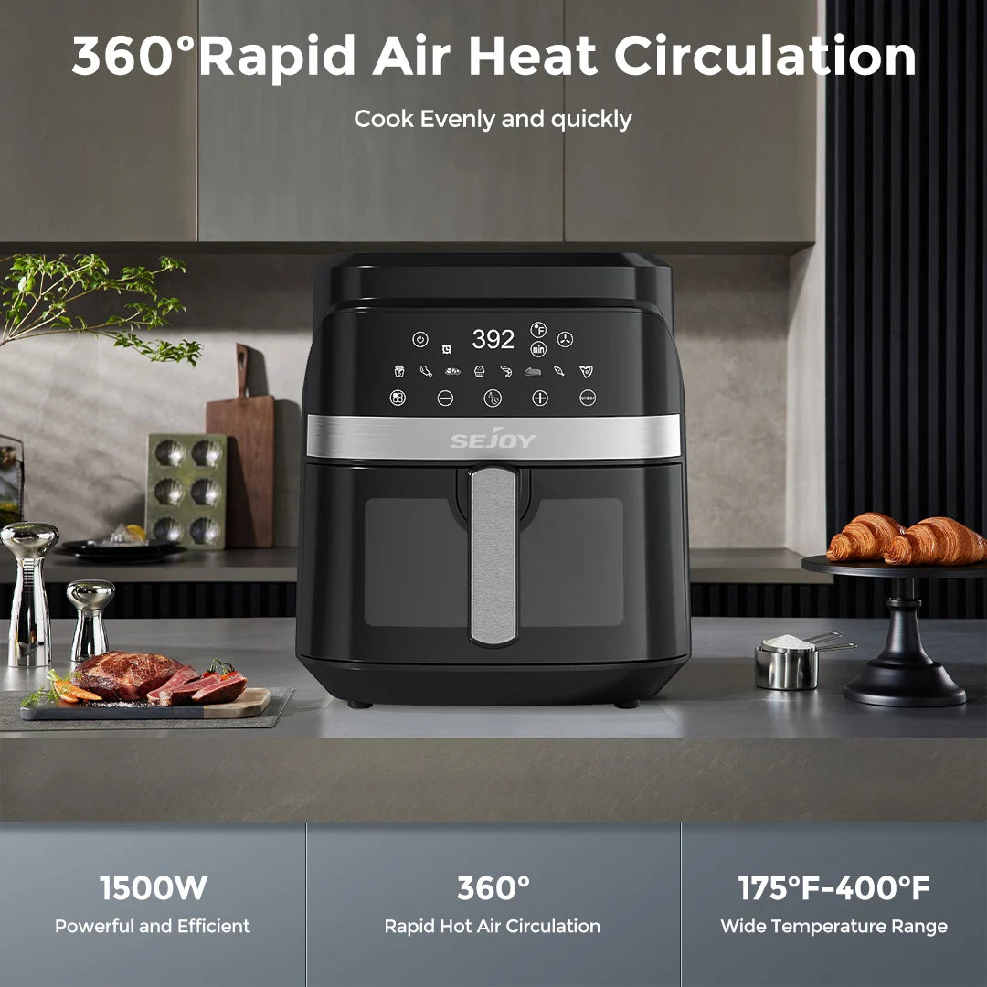 Sejoy 8In1 Air Fryer With Ceramic Coating 6L Capacity