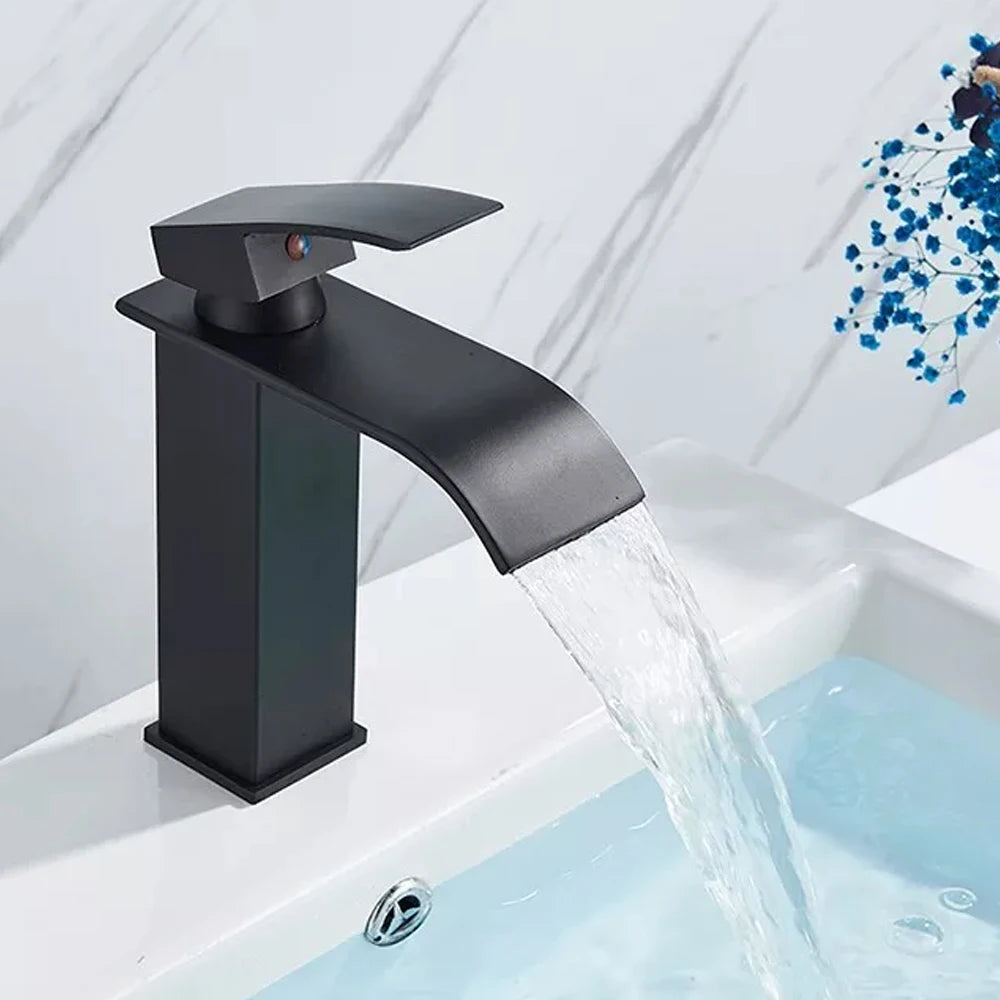MYQualife Waterfall Bathroom Faucet Single Hole Vessel Sink