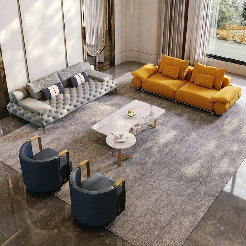 DUTRIEUXCN Italian Genuine Leather Sectional Sofa 3 Piece Set