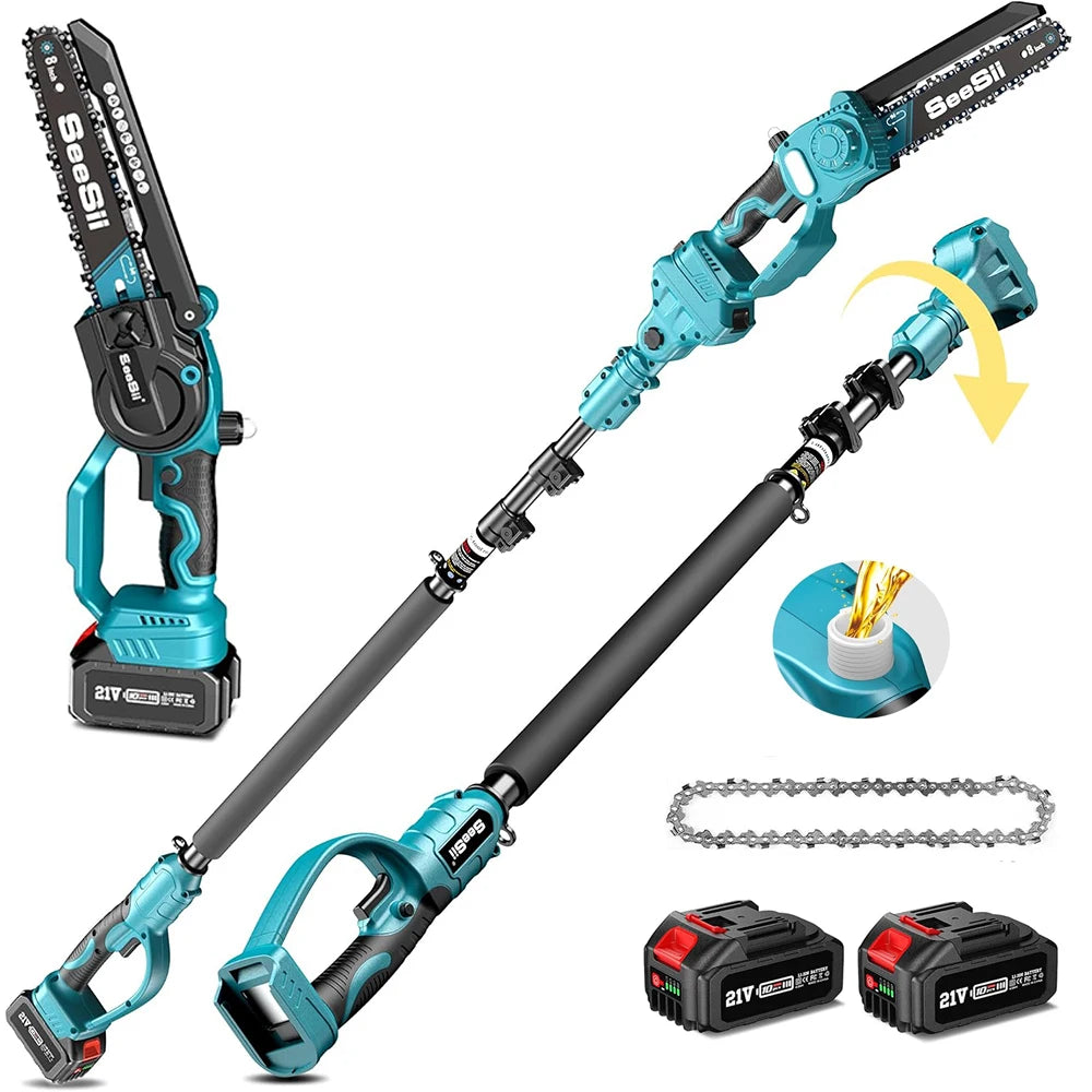 Seesii 2in1 Cordless Pole Saw For Tree Trimming And Pruning