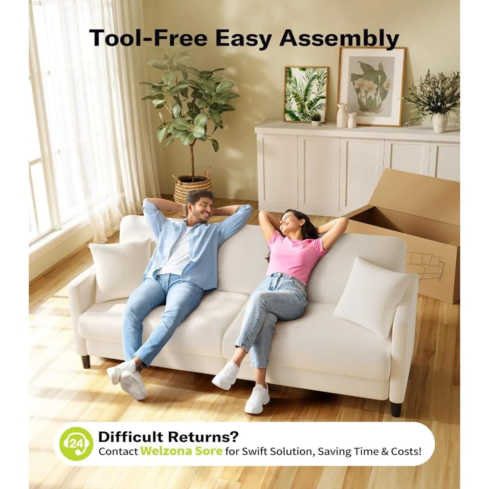 DAFIFY Modern Teddy Fleece Loveseat Sofa For Living Room