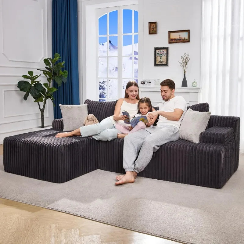 Hobestluk Modular Sectional Sofa LShaped Memory Foam Couch Living Room