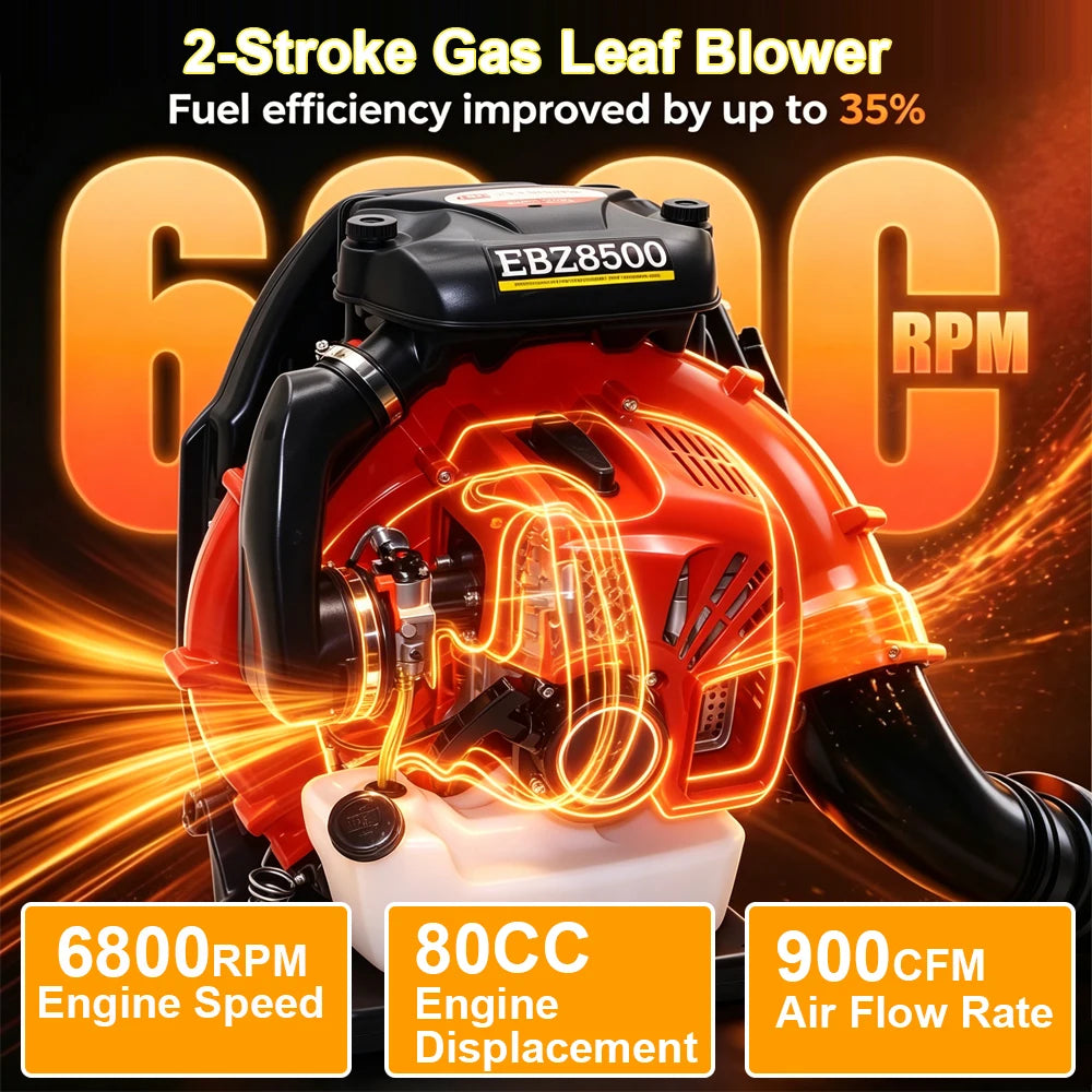 Professional Gas Powered Backpack Leaf Blower Heavy Duty Yard Work