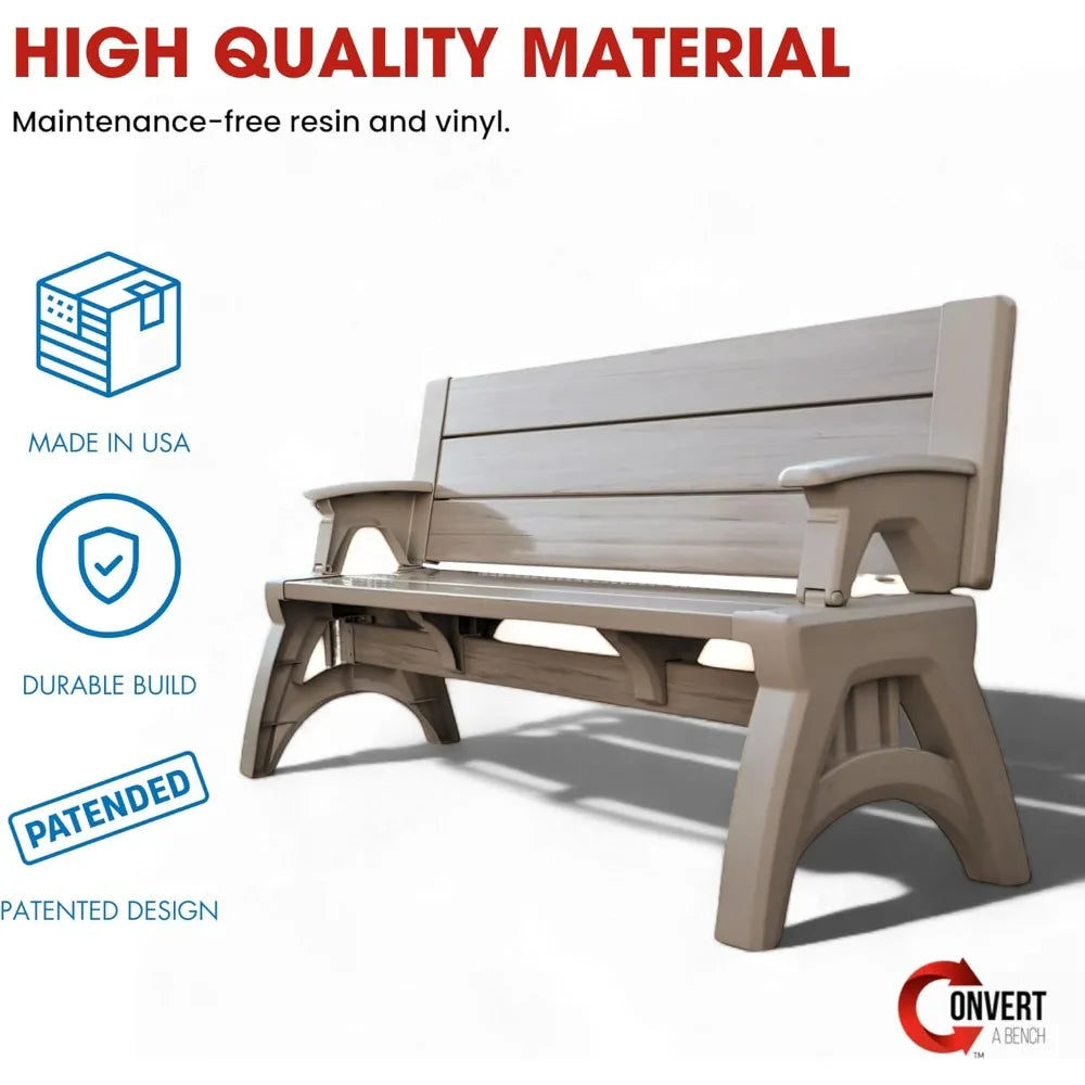 DAFIFY 2in1 Outdoor Bench and Picnic Table Foldable