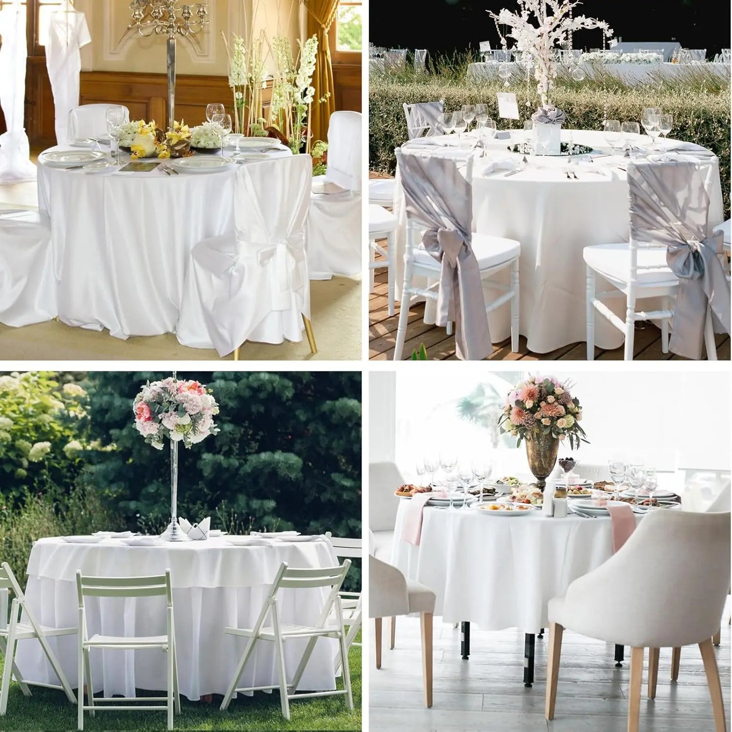 XMSJ Round Tablecloth 10 Pack Washable Linen Polyester