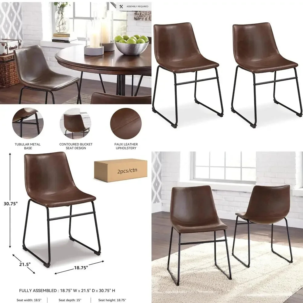 [New Arrival, Limited Stock!]mid century centiar 18.75" dining bucket chair, 2 count, black and brown