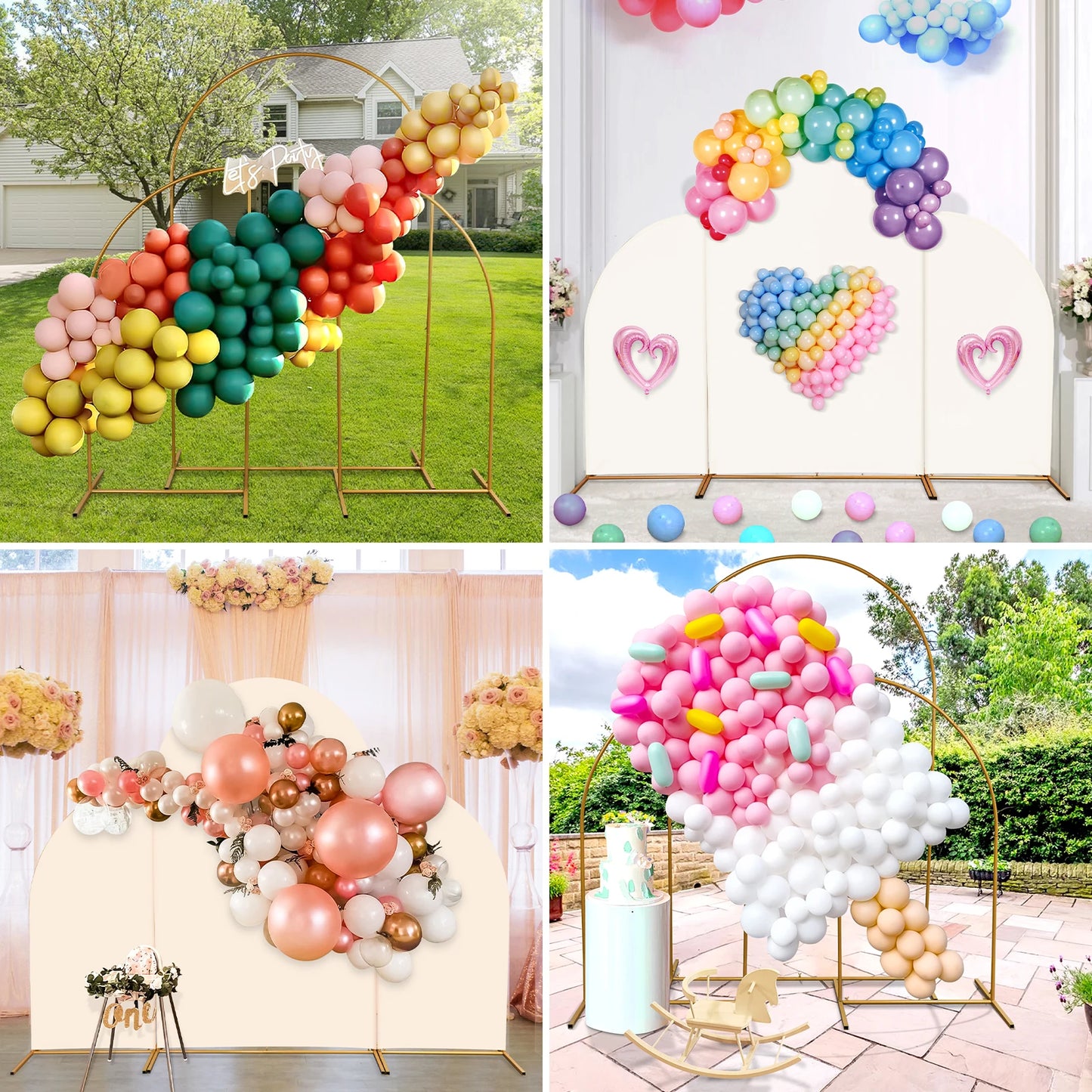 ChangYiMei Metal Wedding Garden Arch Backdrop Stand Balloon Arch