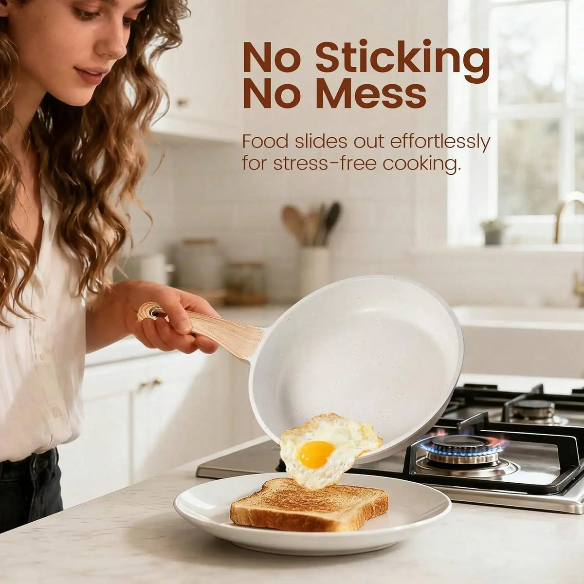 Premium Ceramic Nonstick Cookware Set With Silicone Tools And Accessories