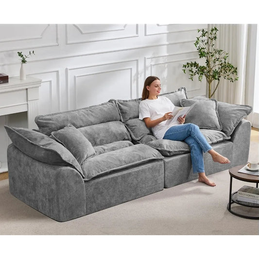 HUANZHUANG Modular Sectional Sofa Cloud Couch With Removable Cushions