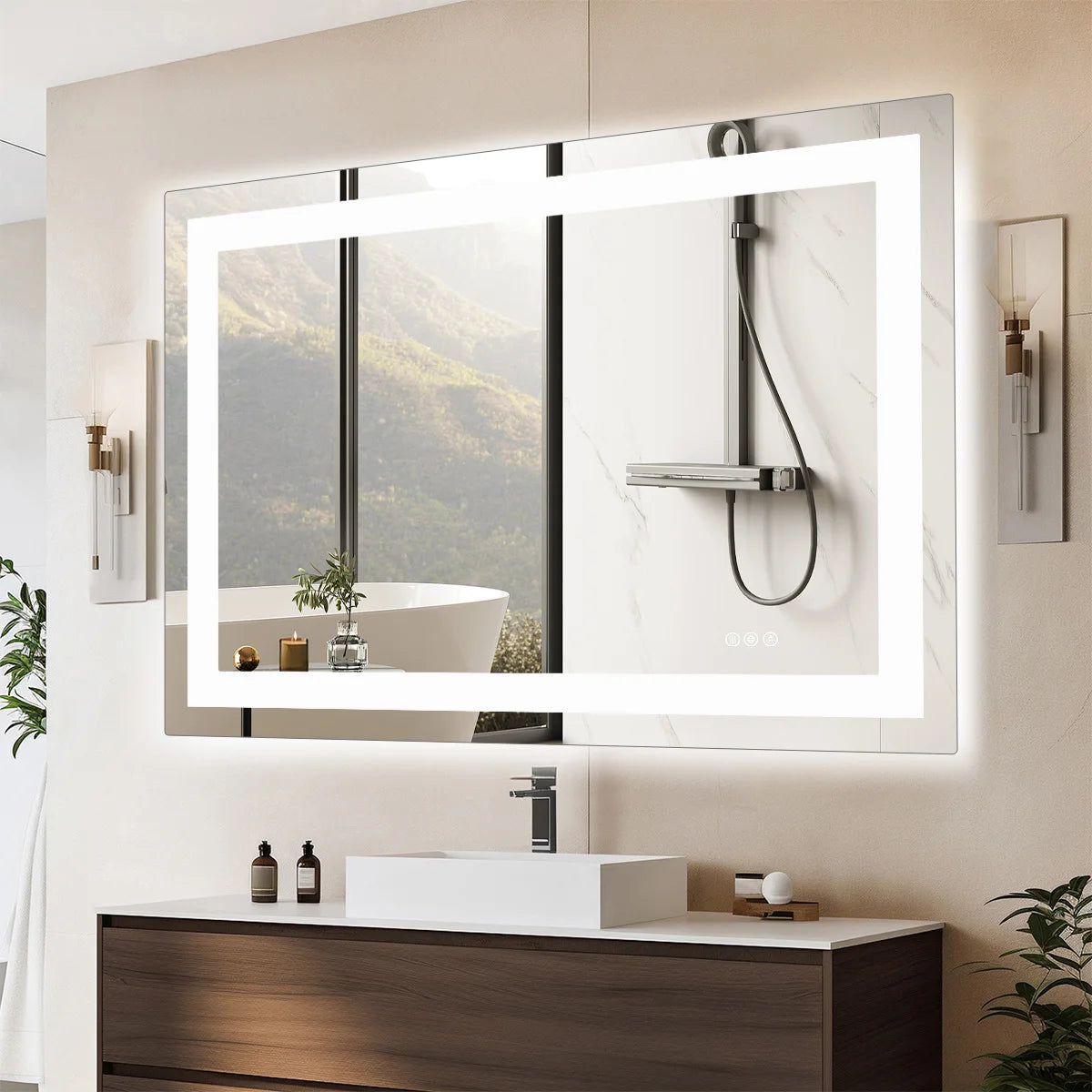 JHK LED Wall Mount Vanity Mirror With Memory Function