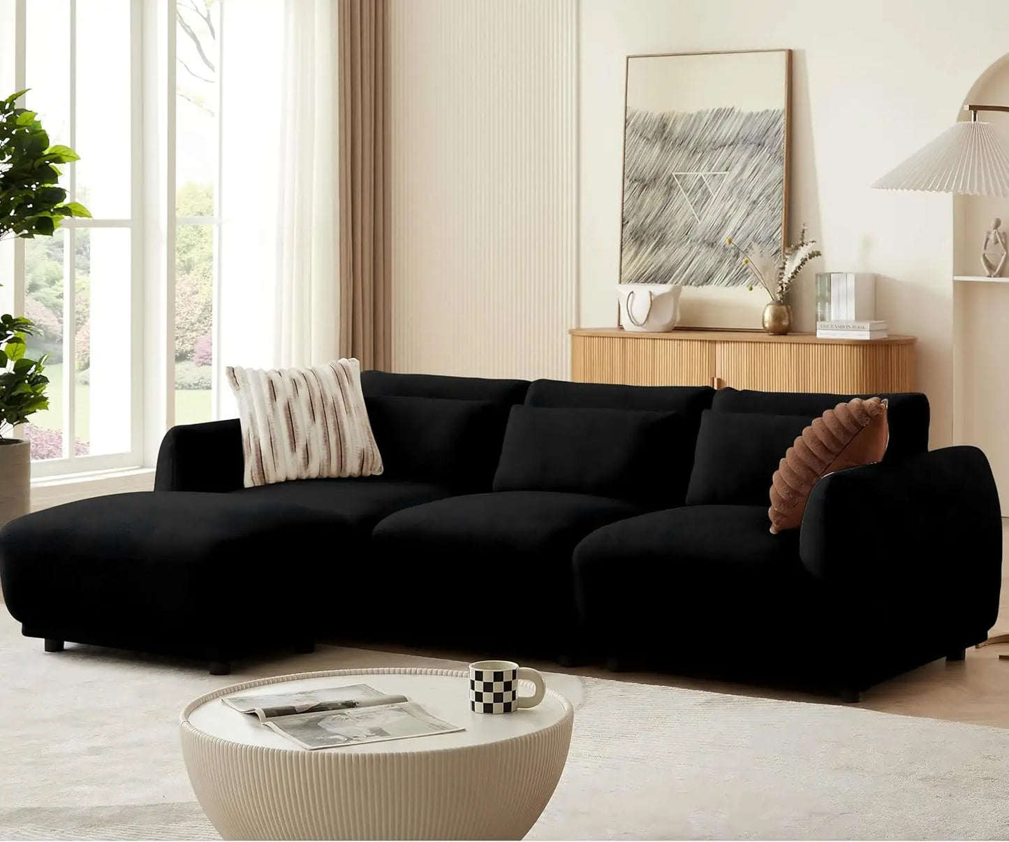 L Shaped Modular Sectional Sofa With Removable Ottoman