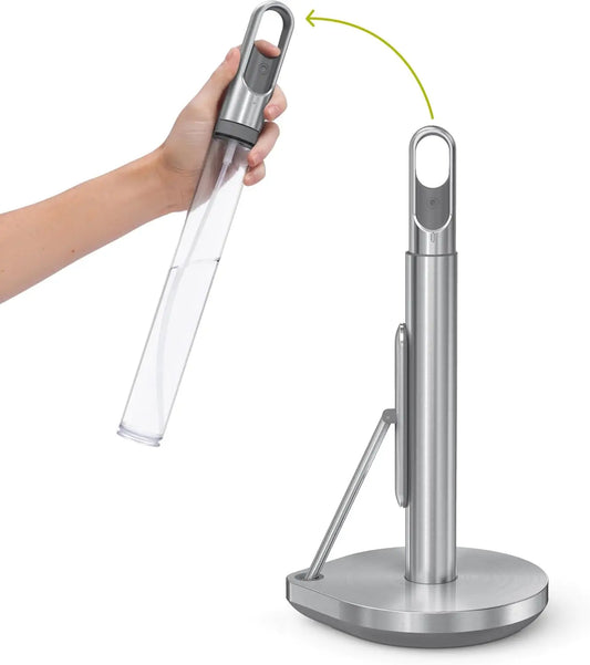 Stainless Steel Standing Paper Towel Holder With Integrated Spray Pump