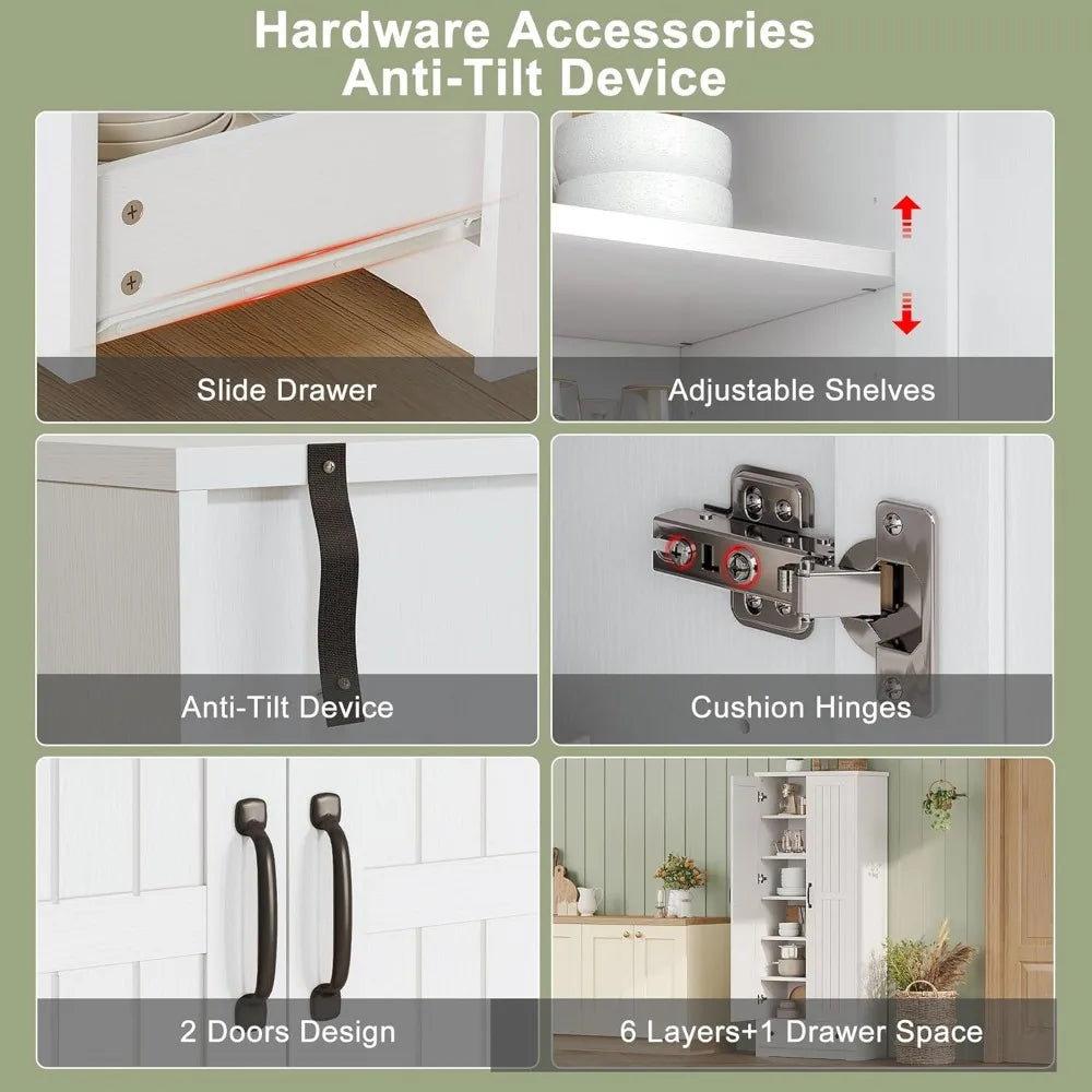 Wooden Storage Cabinet With Adjustable Shelves And Doors
