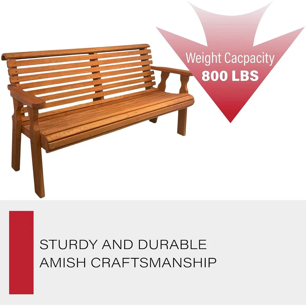 Dafify Amish Outdoor Roll Back Bench Heavy Duty Patio