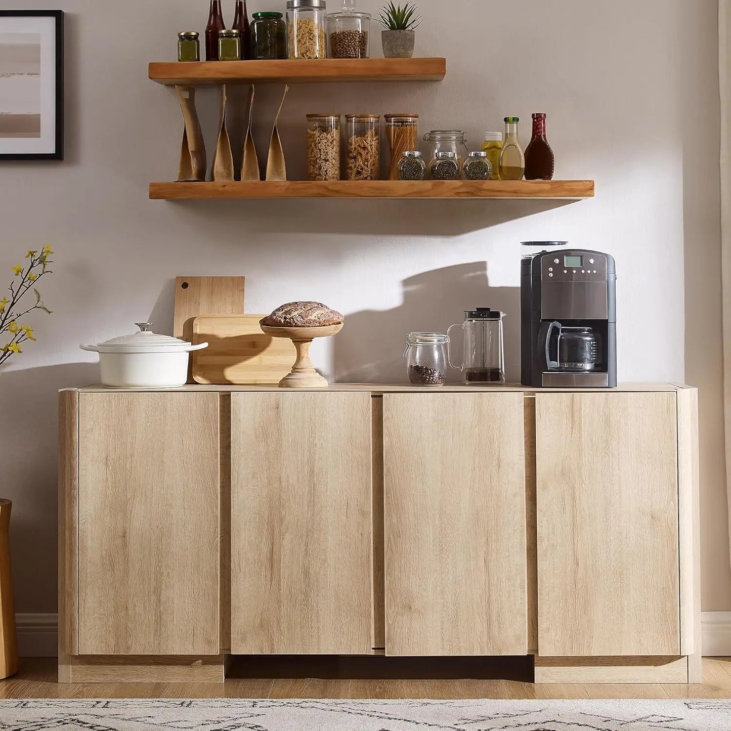 Buffet Sideboard Storage Cabinet With Adjustable Shelves